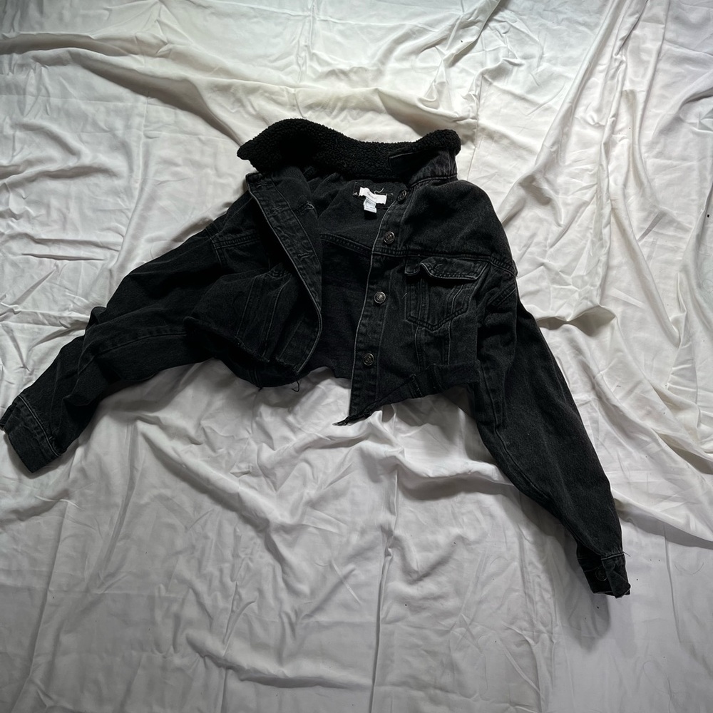 Black Cropped Jean Jacket